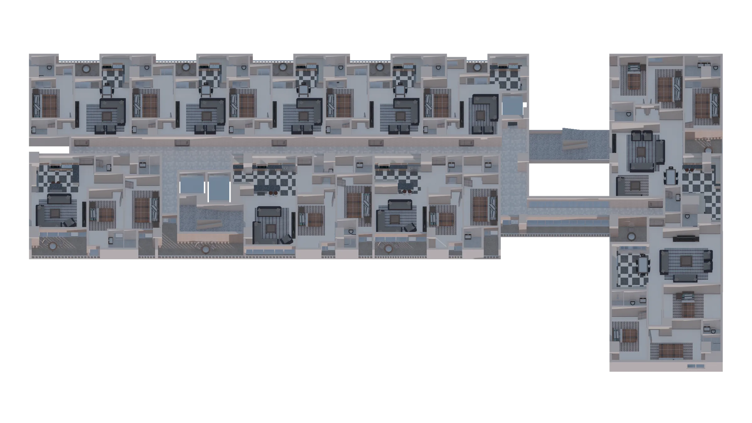Rendered overview of the complete floor layout